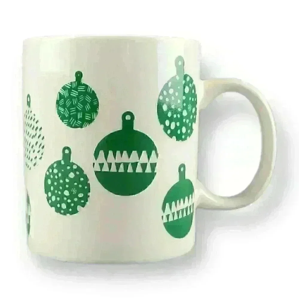 Starbucks Coffee Holiday 2016 Green Christmas Ornaments 12 oz Coffee Mug Tea Cup - Picture 1 of 6